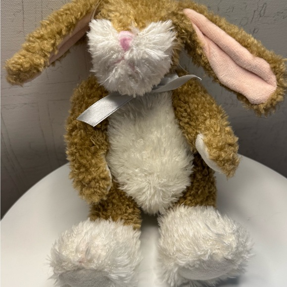 Adorable Brown and White Plush Bunny - Picture 1 of 5